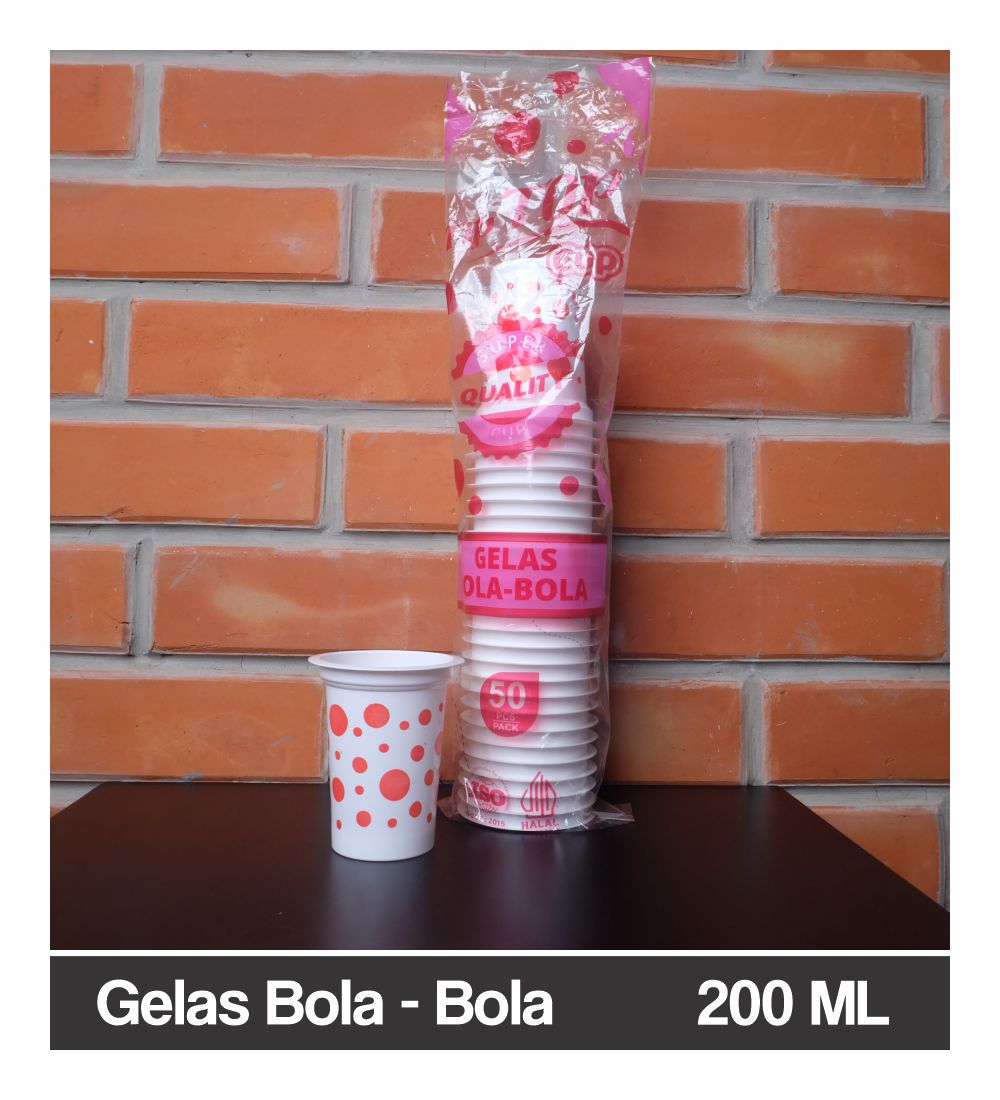 Gelas Bola Bola Merah 200