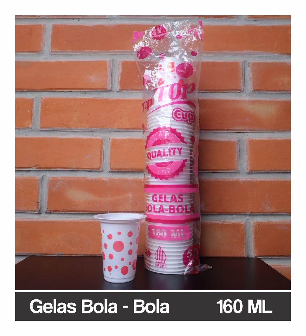 Gelas Bola Bola Merah 160