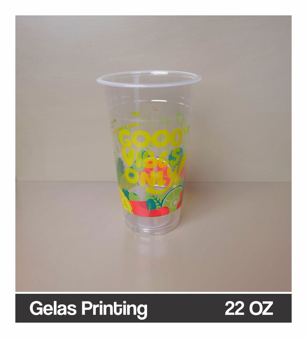 Gelas Printing 22 OZ Good Vibes Buah 1
